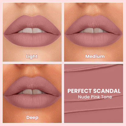 Comfy Matte Liquid Lipstick | 03 Perfect Scandal | Weightless, Hydrating & Long-Wear | Shea Butter, Hyaluronic Acid & Jojoba Oil | Paraben-Free | 3ml
