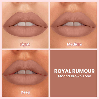 Comfy Matte Liquid Lipstick | 02 Royal Rumour | Weightless, Hydrating & Long-Wear
