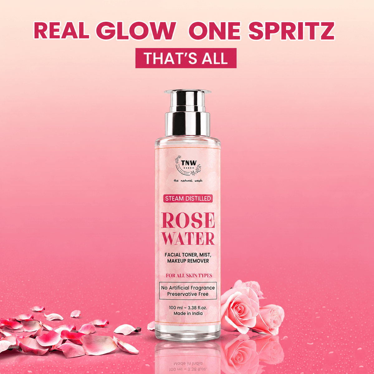 Steam Distilled Pure Rose Water - 100ml