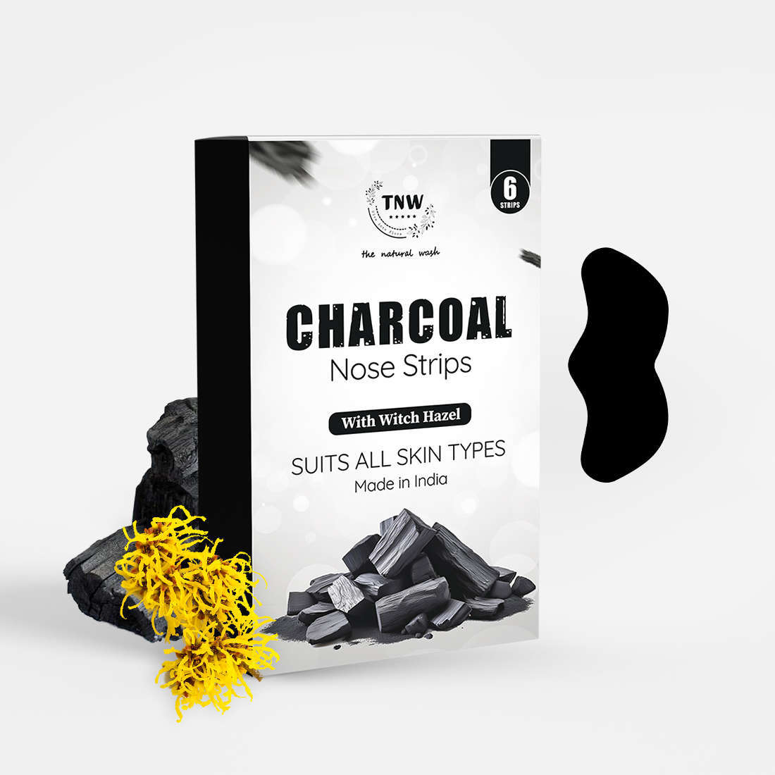 Charcoal Nose Strips for Blackheads and Whiteheads | With witch hazel| Suitable for all skin types