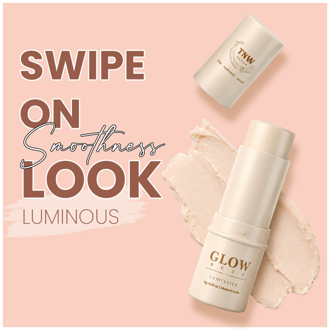 Glow Buzz Lumistick | Glow Stick with Moisturizing Care, Nourishing Glow, Smooth Blend & Natural Dewy Finish | 6g