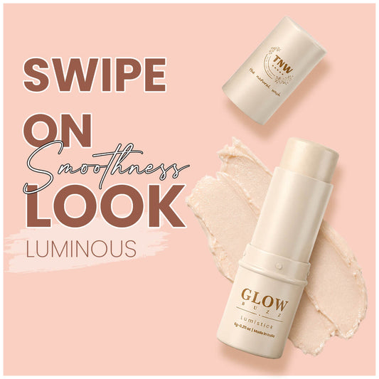 Glow Buzz Lumistick | Glow Stick with Moisturizing Care, Nourishing Glow, Smooth Blend & Natural Dewy Finish | 6g