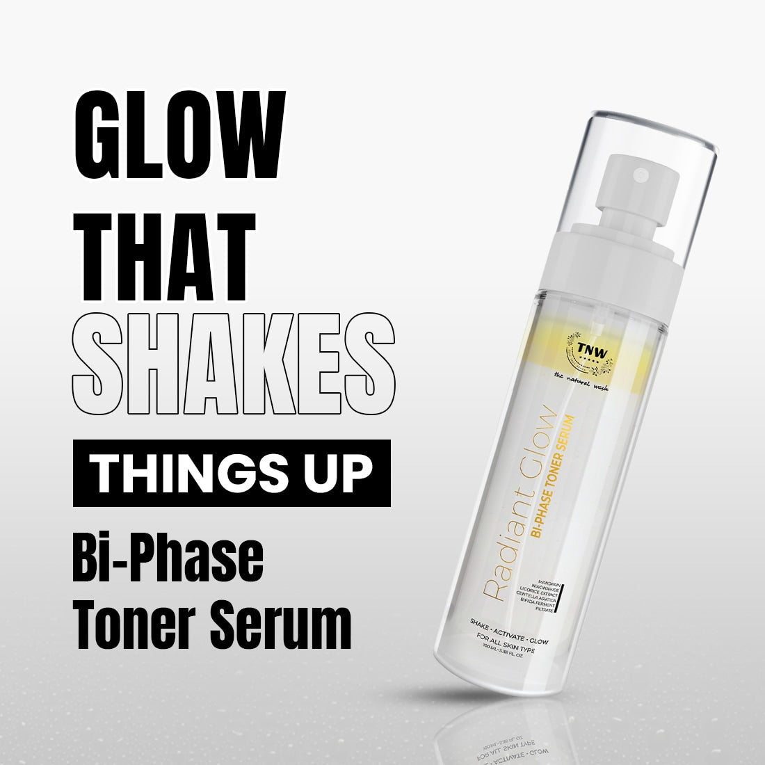 Radiant Glow Bi-Phase Toner Serum | Niacinamide, Bifida Ferment & Bakuchiol