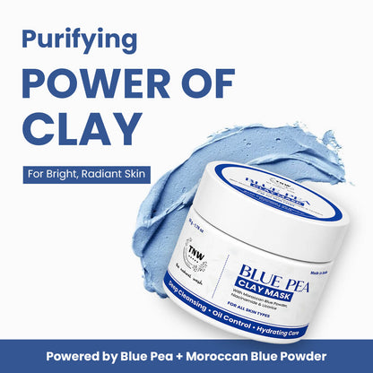 Blue Pea Clay Mask | Deep Cleansing, Oil Control, Hydrating & Brightening Care | 50g