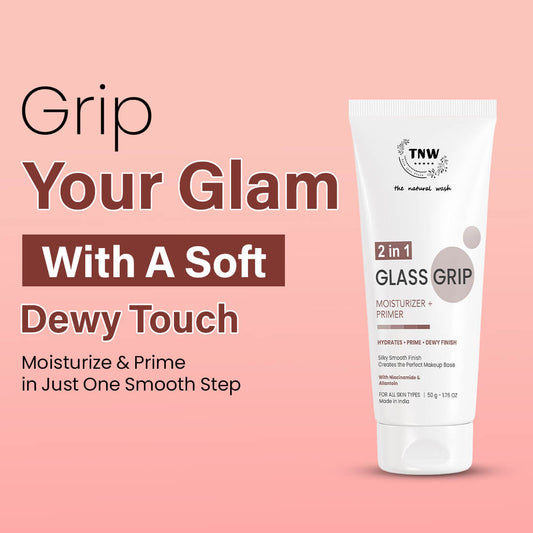 2 in 1 Glass Grip Moisturizer Primer | Lasting Hydration, Smooth Makeup Base & Dewy Glow | 50g