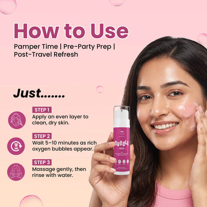 Oxygenating Bubble Mask | Self-Foaming Brightening & Hydrating Cleansing Care | 30ml