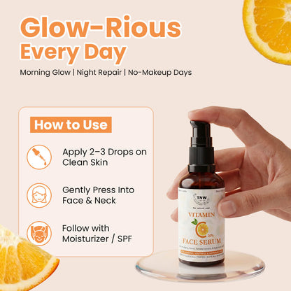 Vitamin C Face Serum (with 20% Vitamin C, Hyaluronic, Niacinamide, Glutathione)