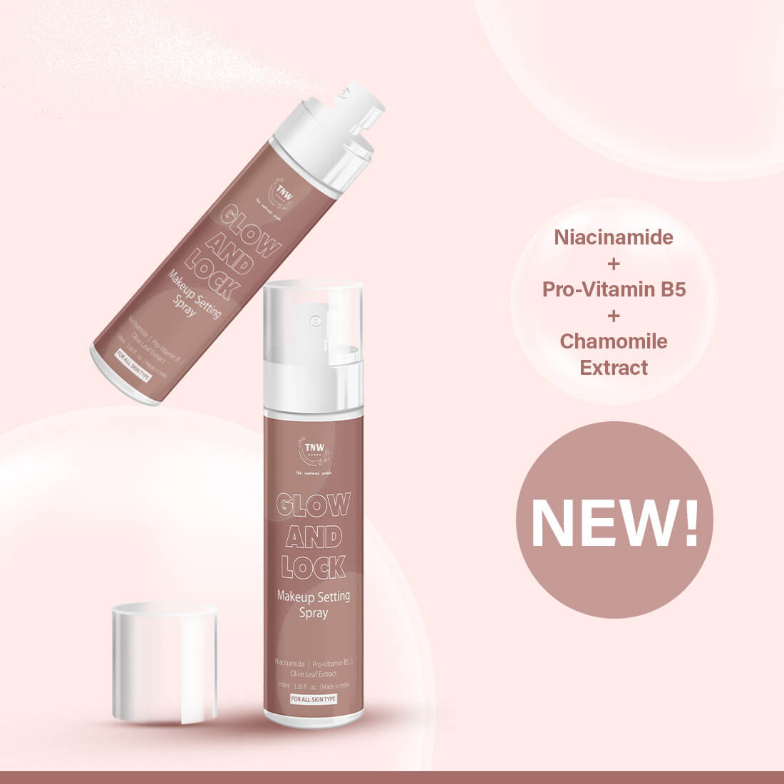 Glow and Lock Makeup Setting Spray | Hydrating, Brightening & Soothing