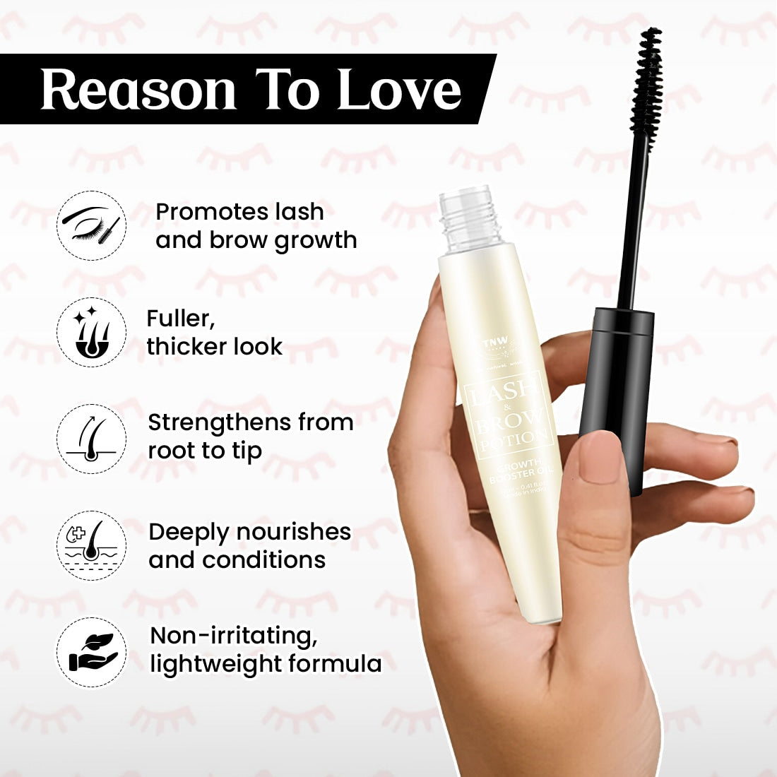 Lash and brow Potion Growth Booster Oil with Biotin, Rosemary & Sweet Almond Oil