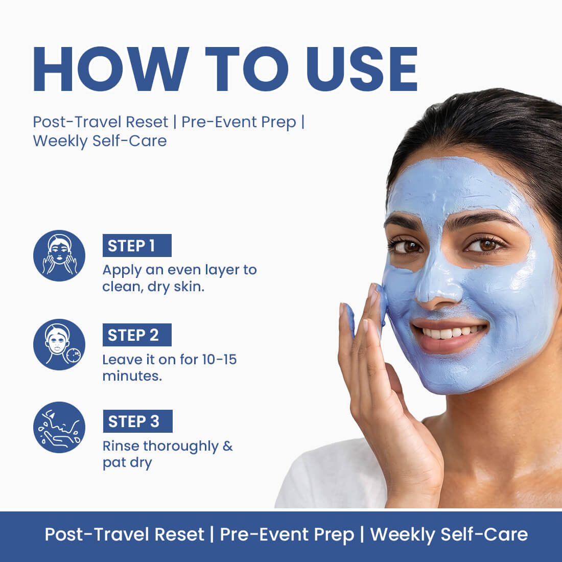 Blue Pea Clay Mask | Deep Cleansing, Oil Control, Hydrating & Brightening Care | 50g