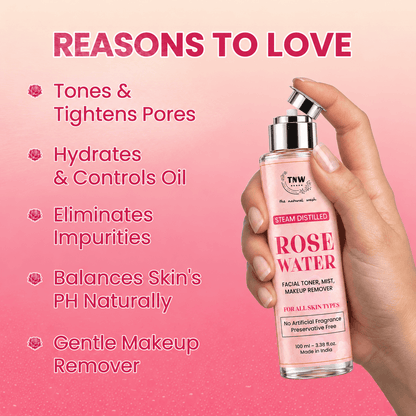 Steam Distilled Pure Rose Water - 100ml