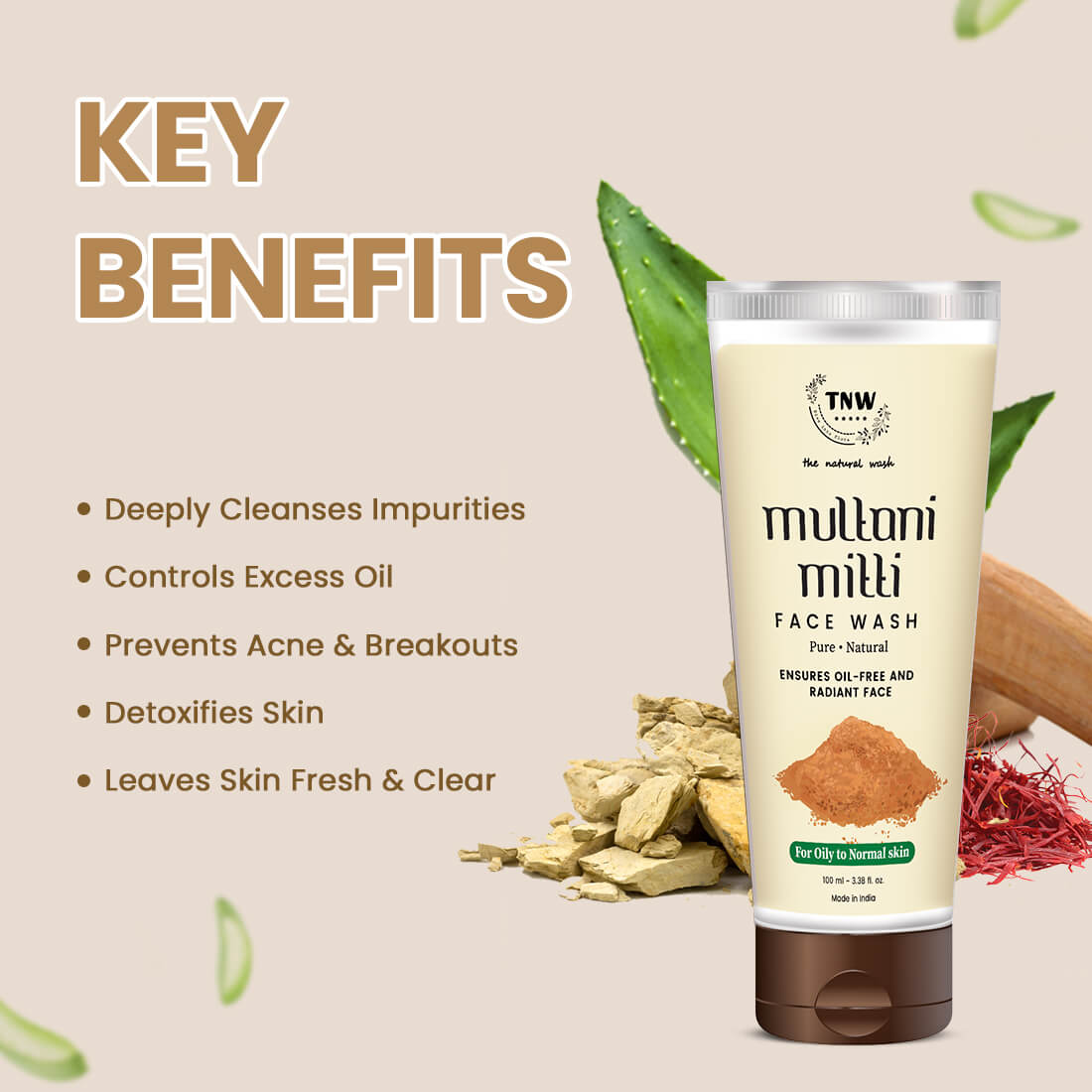 Multani Mitti Face Wash - Paraben/Sulphate-Free