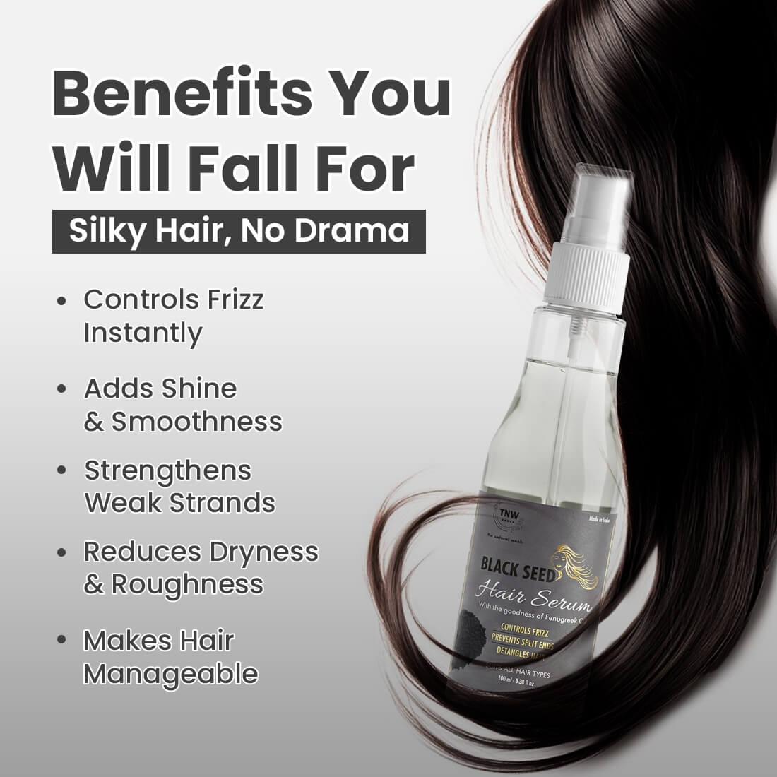 Black Seed Hair Serum- An Anti-Frizz Natural Styling Serum (Paraben-Free)