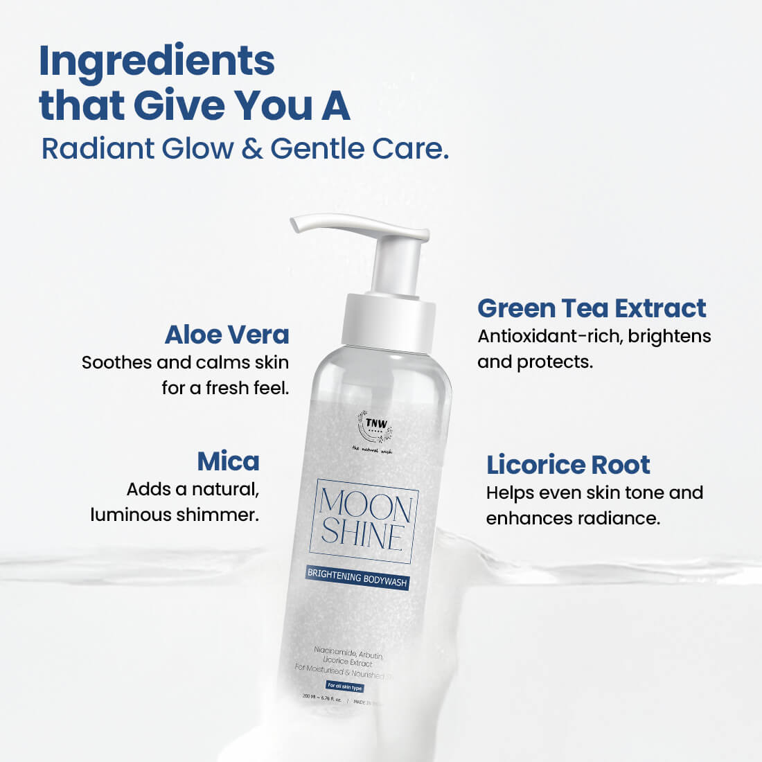 Moon Shine Brightening Body Wash | With Green Tea & Aloe Vera