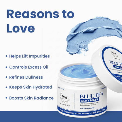 Blue Pea Clay Mask | Deep Cleansing, Oil Control, Hydrating & Brightening Care | 50g