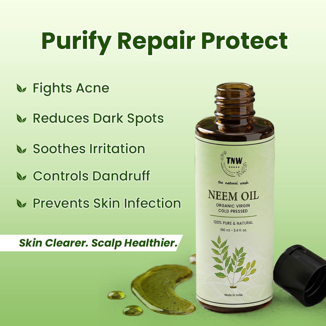 Neem Oil - Cold Pressed Oil For Skin & Hair (Pure & Natural)