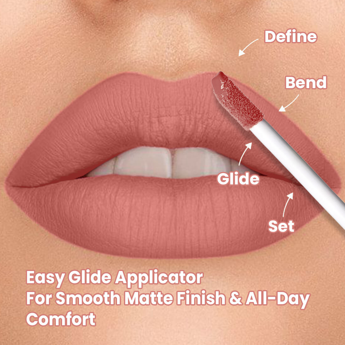 Comfy Matte Liquid Lipstick | 01 Rush Affair | Weightless, Hydrating & Long-Wear | Shea Butter, Hyaluronic Acid & Jojoba Oil | Paraben-Free | 3ml