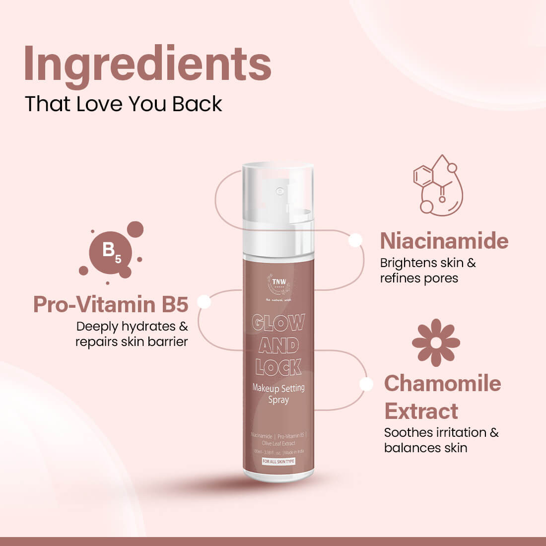 Glow and Lock Makeup Setting Spray | Hydrating, Brightening & Soothing