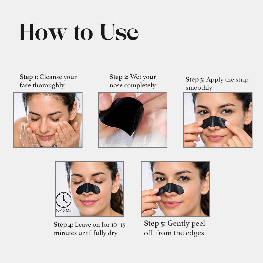 Charcoal Nose Strips for Blackheads and Whiteheads | With witch hazel| Suitable for all skin types