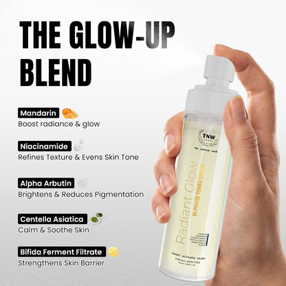Radiant Glow Bi-Phase Toner Serum | Niacinamide, Bifida Ferment & Bakuchiol (Exclusive)