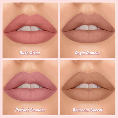 Comfy Matte Liquid Lipstick | Weightless, Hydrating & Long-Wear | 4 Stunning Shades | Shea Butter, Hyaluronic Acid & Jojoba Oil | Paraben-Free | 3ml