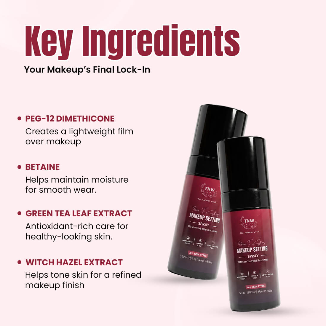 HERE TO STAY Makeup Setting Spray | Waterproof Makeup Lock, Fresh Matte Finish & Long-Lasting Hold | 50ml