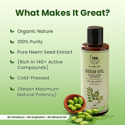 Neem Oil - Cold Pressed Oil For Skin & Hair (Pure & Natural)