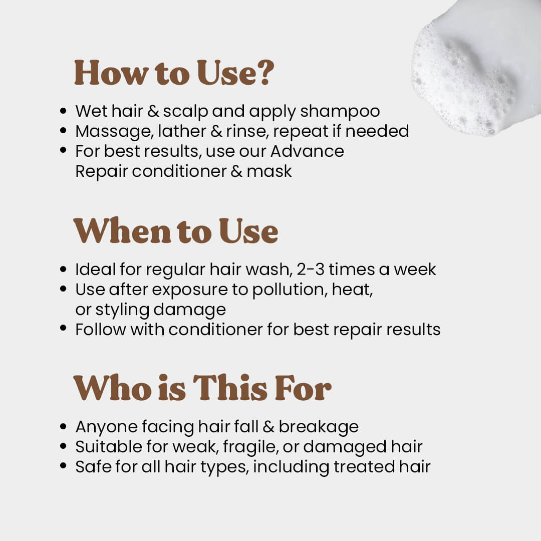 Advance Repair Shampoo | Reduces Hair Fall & Adds Shine | Sulfate-Free