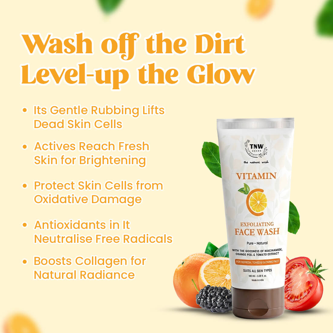 Vitamin C Exfoliating Face Wash - Paraben/Sulphate-Free