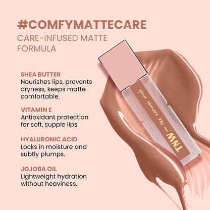 Comfy Matte Liquid Lipstick | 02 Royal Rumour | Weightless, Hydrating & Long-Wear