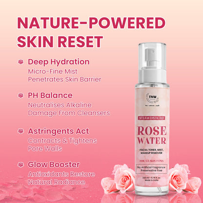 Steam Distilled Pure Rose Water - 200ml