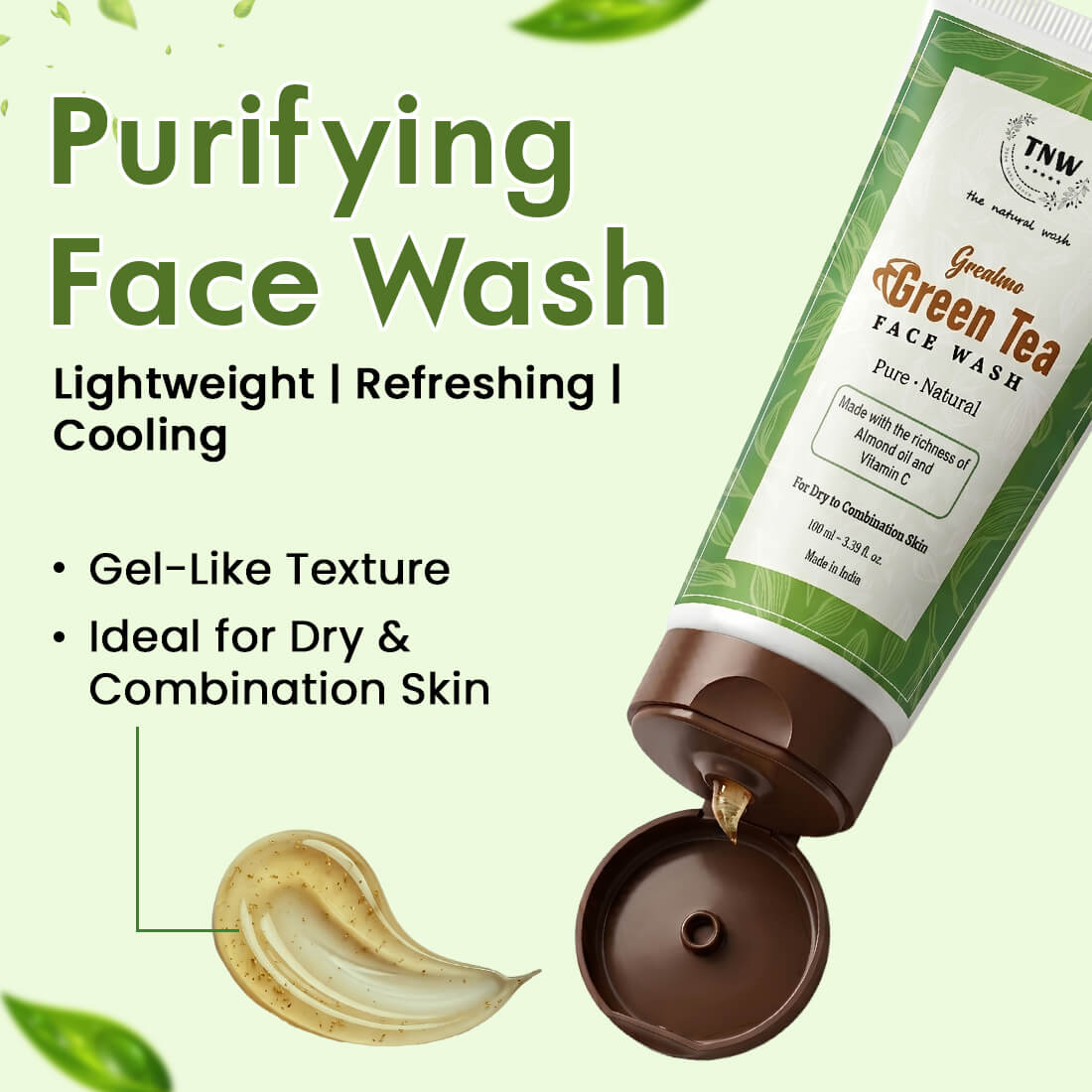 Green Tea Face Wash (Grealmo) - Paraben/Sulphate-Free