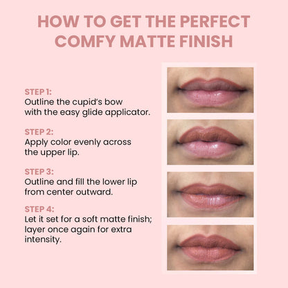 Comfy Matte Liquid Lipstick | 03 Perfect Scandal | Weightless, Hydrating & Long-Wear | Shea Butter, Hyaluronic Acid & Jojoba Oil | Paraben-Free | 3ml