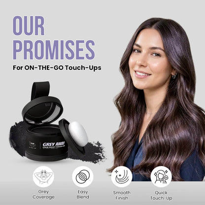 Grey Away Hair Root Touch-Up | Instant Grey Coverage, Easy Blend & Intense Black Finish | 4g