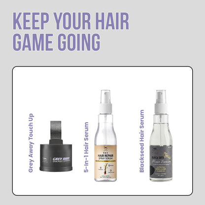 Grey Away Hair Root Touch-Up | Instant Grey Coverage, Easy Blend & Intense Black Finish | 4g