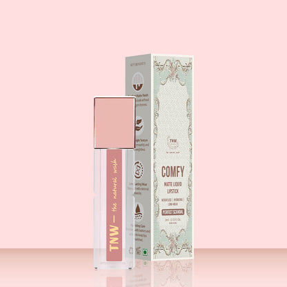 Comfy Matte Liquid Lipstick | 03 Perfect Scandal | Weightless, Hydrating & Long-Wear | Shea Butter, Hyaluronic Acid & Jojoba Oil | Paraben-Free | 3ml