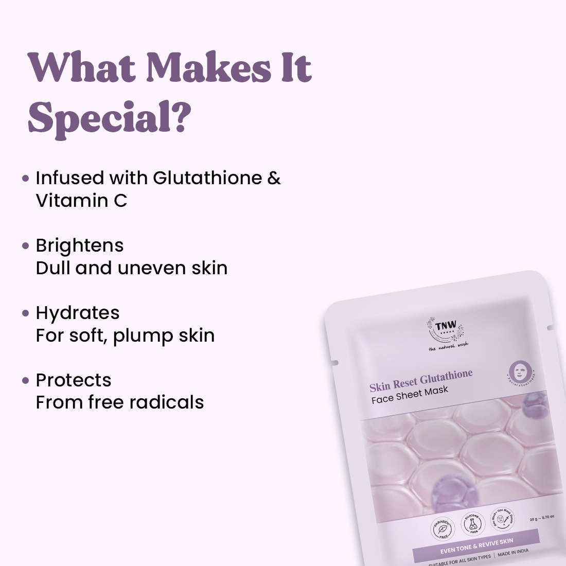 Skin Reset Glutathione Face Sheet Mask (SC)