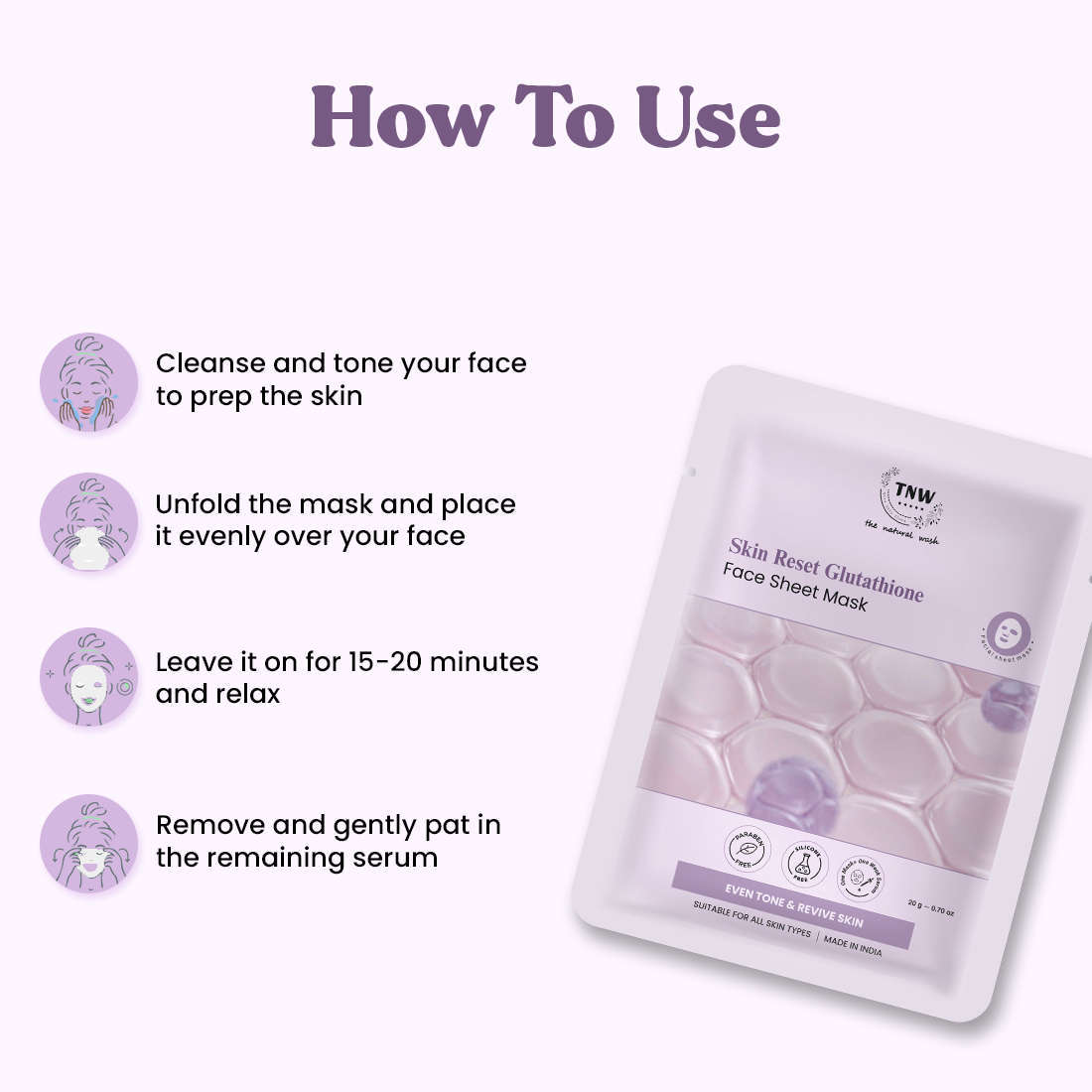 Skin Reset Glutathione Face Sheet Mask (SC)