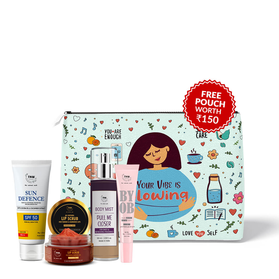Travel Essential Kit (Sun defence SPF50, Herbal lip balm, pH Lip Balm, Body mist pull me closer + Get a FREE Pouch)