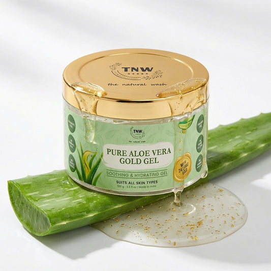 Pure Aloe Vera Gold Gel (With 90% Aloe Vera & 24 Carat Gold Leaves)