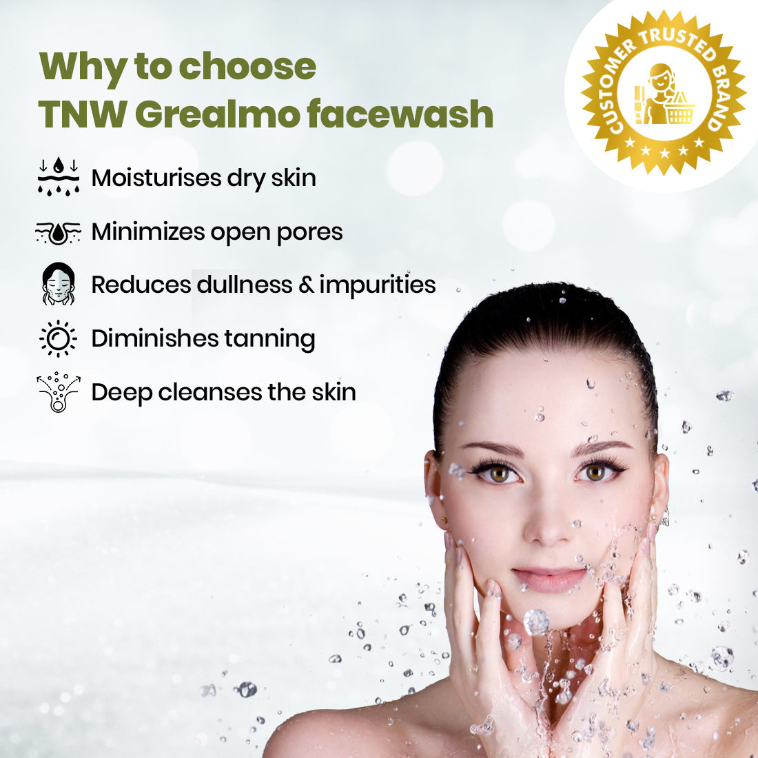 Green Tea Face Wash (Grealmo) - Paraben/Sulphate-Free.