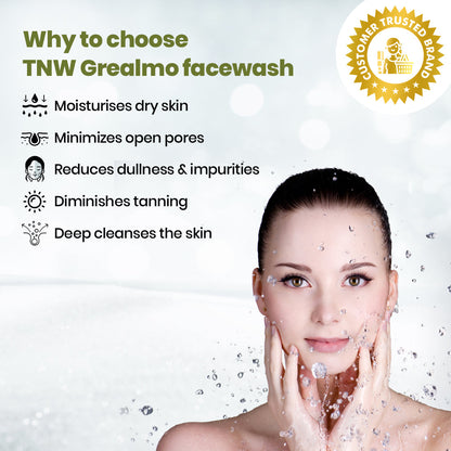 Green Tea Face Wash (Grealmo) - Paraben/Sulphate-Free.