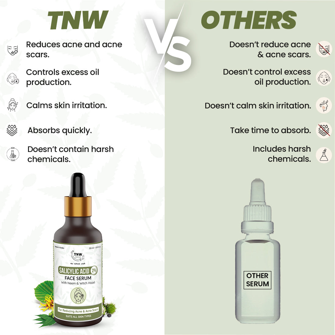 TNW Salicylic Acid Face Serum VS Others