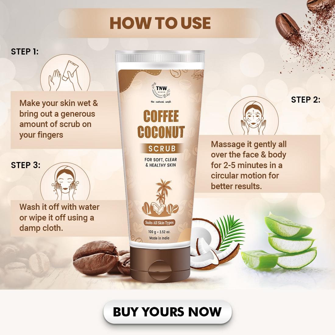 Coffee Coconut Scrub for Radiant & Healthy Skin (Natural & Harsh Chemical-Free Scrub)
