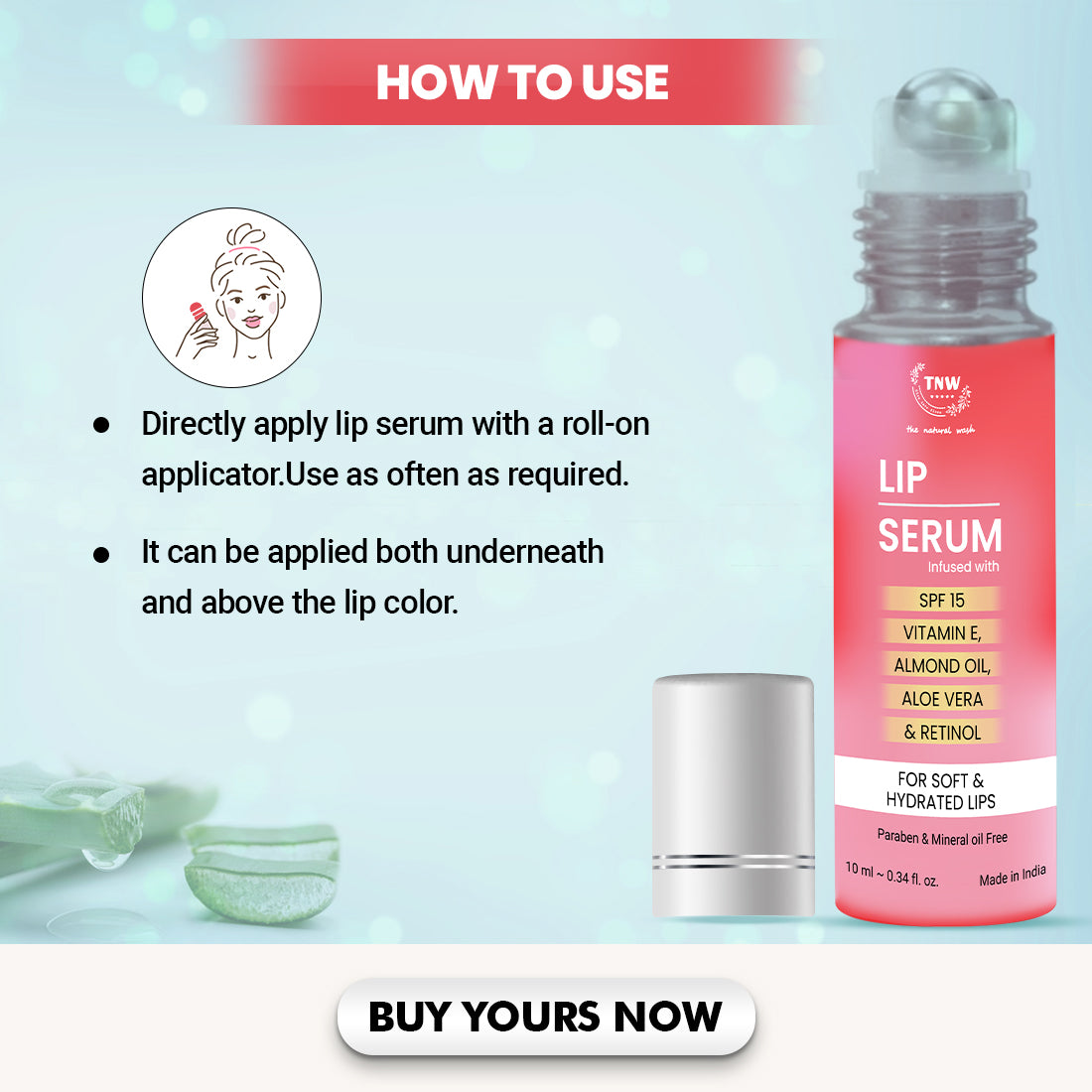 Lip Serum for Soft & Supple Lips (Suitable for All Skin Types)