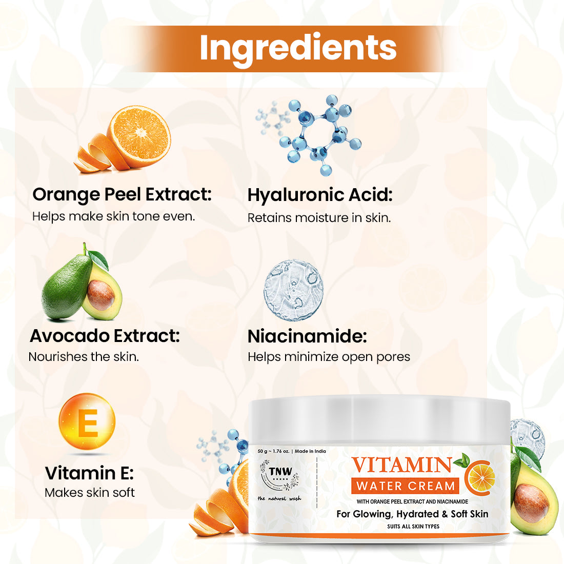 Ingredients of Vitamin C Water Cream