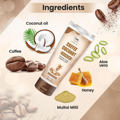 ingredients Coffee Coconut Scrub for Radiant & Healthy Skin (Natural & Harsh Chemical-Free Scrub)