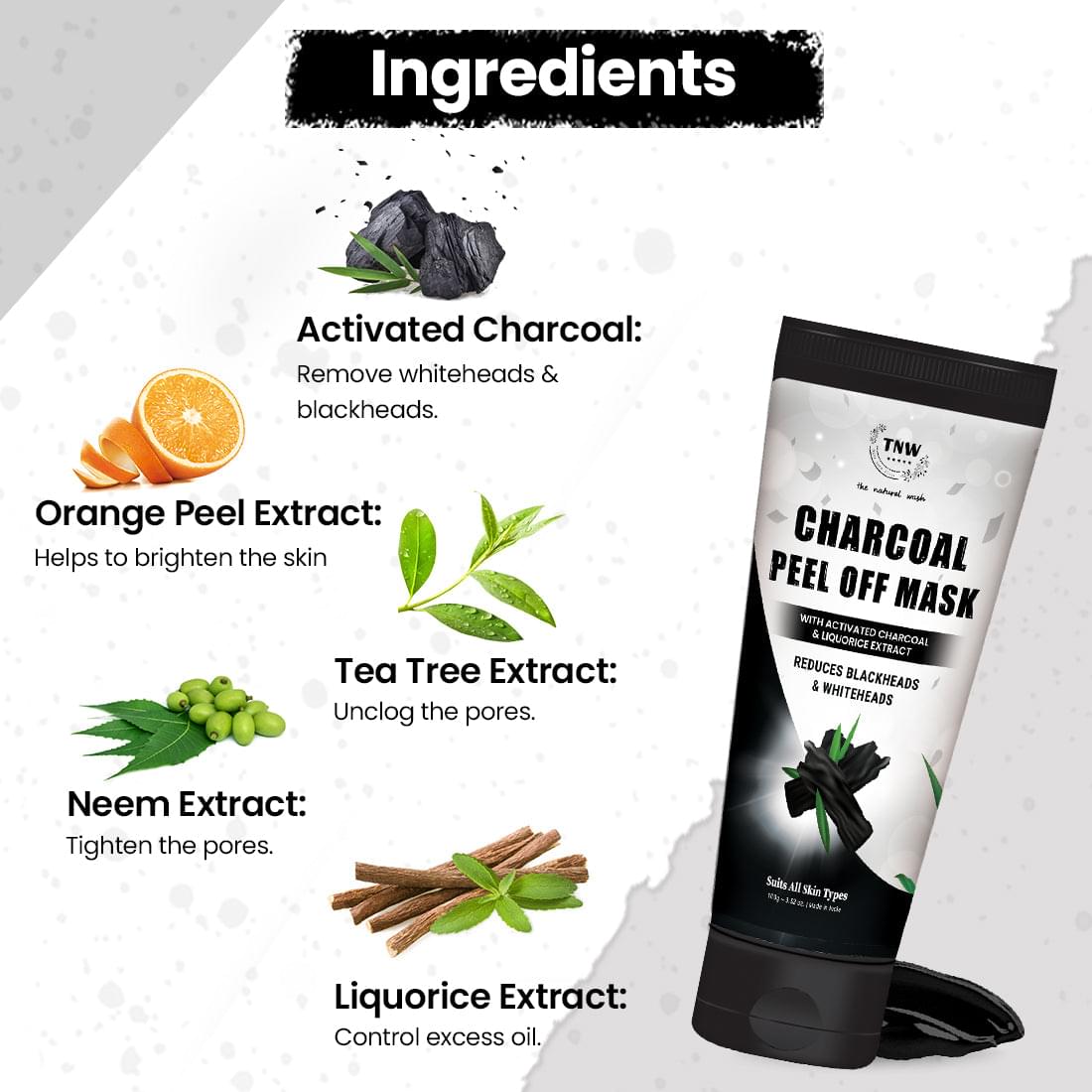 Charcoal Peel Off Mask for Blackheads and Removes Tan