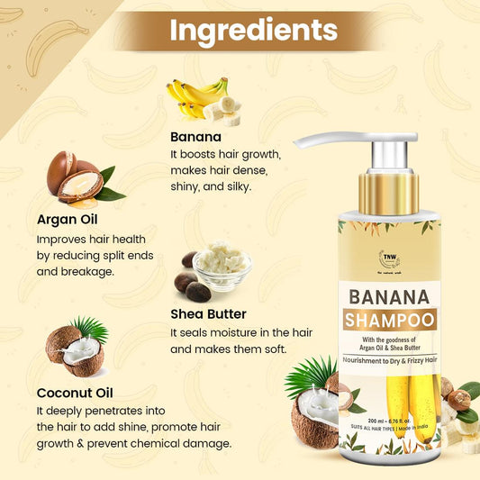 Banana Shampoo (Anti-Frizz Shampoo with Natural Ingredients)