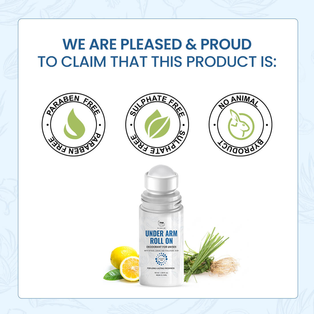 Underarm Roll On Deodorant for Unisex